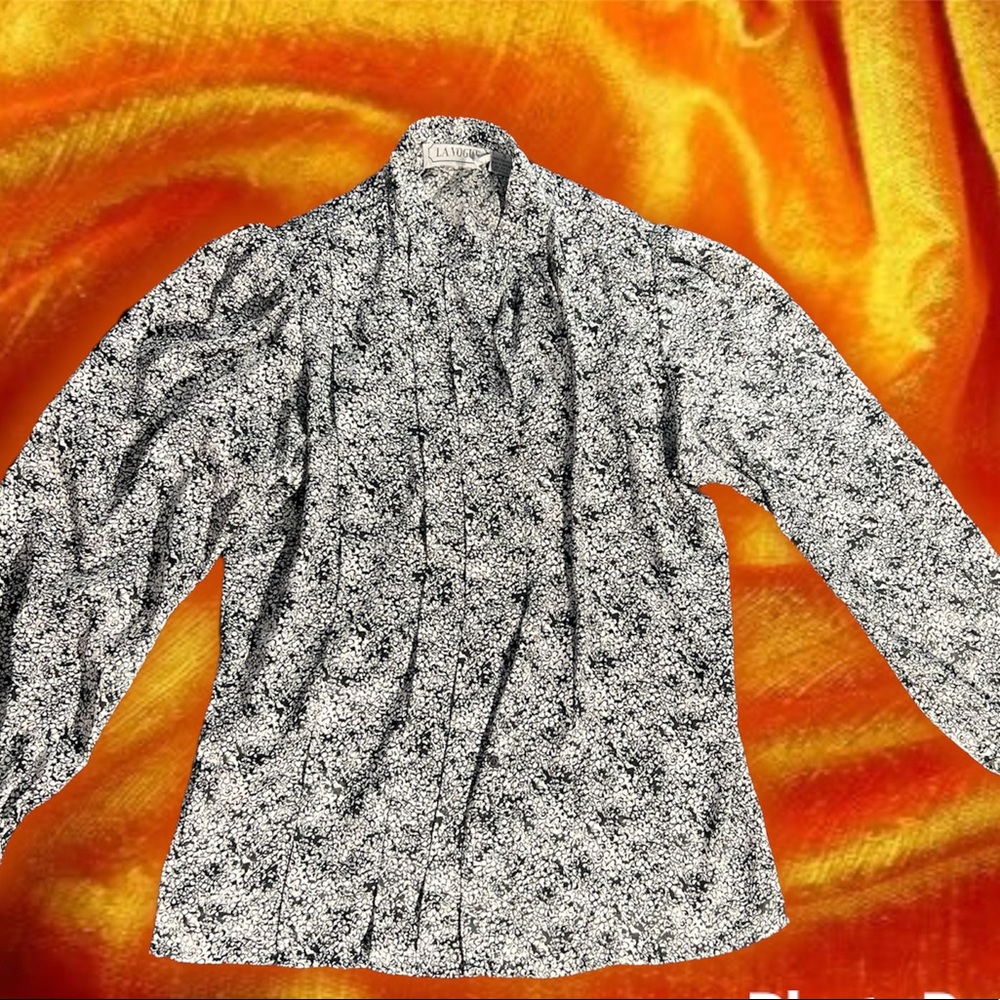 Black & White Polyester Blouse